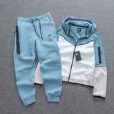 Conjunto NK Tech Fleece Azul e Branco