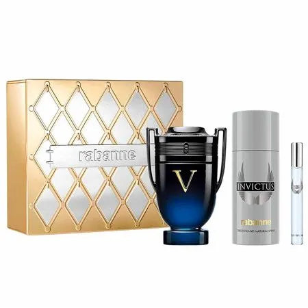 Coffret Rabanne Invictus Victory Elixir Kit - Perfume Masculino + Desodorante +Travel Size Kit